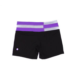 Reversible Yoga Shorts Black and Purple